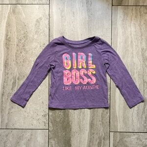 The Children's Place Purple 'GIRL BOSS' Long Sleeve Tee
